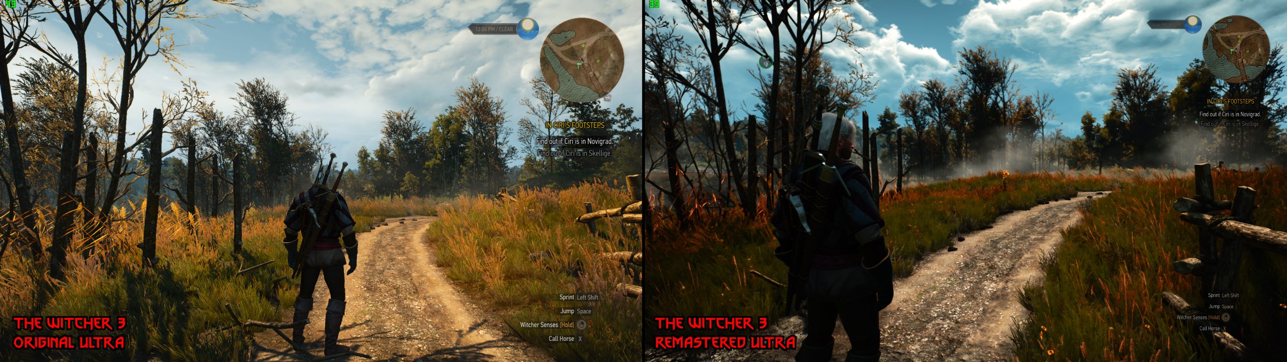 The Witcher 3 Original vs Remastered Comparison GTX 970 1080p Ultra